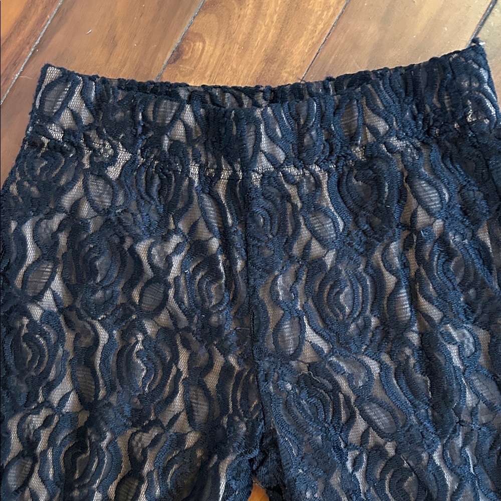 Lovers + Friends Black Lace Detail Bell Bottom Pants - Picture 3 of 5